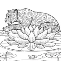 Black Panther in Harmony Coloring Page