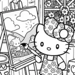 Hello Kitty’s Magical Art Studio Coloring Page