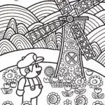 Mario’s Whimsical Windmill Adventure Coloring Page