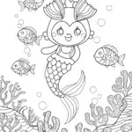 Kuromi’s Underwater Adventure Coloring Page