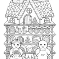 Gingerbread House Workshop Coloring Page