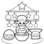 Baby Yoda’s Cosmic Bakery Coloring Page
