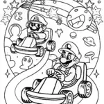 Mario and Luigi’s Galactic Race Coloring Page