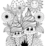 Ice Cream Garden Adventure Coloring Page