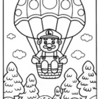 Luigi’s Balloon Adventure Coloring Page