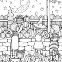 Halloween Harvest Festival Coloring Page