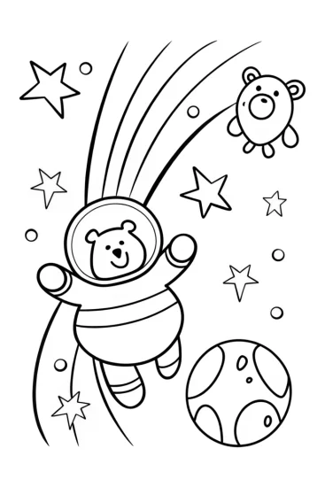 A coloring page of Squishmallow Space Explorer Coloring Page
