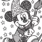 Mickey Mouse’s Starry Art Extravaganza Coloring Page