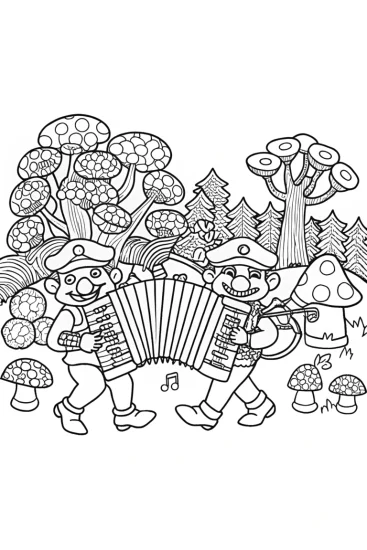 A coloring page of Mario and Luigi’s Musical Adventure Coloring Page