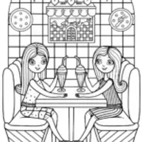 Bratz Dolls at a Retro Diner Coloring Page