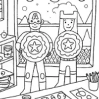 Captain America’s Shield Craft Workshop Coloring Page