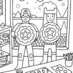 Captain America’s Shield Craft Workshop Coloring Page