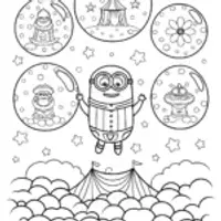 Minion’s Magical Bubble Adventure Coloring Page