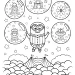 Minion’s Magical Bubble Adventure Coloring Page