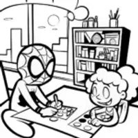 Miles Morales’ Creative Workshop Coloring Page