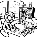 Miles Morales’ Creative Workshop Coloring Page