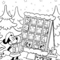 Mickey Mouse Christmas Countdown Coloring Page