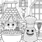 Monster Chef’s Culinary Showdown Coloring Page