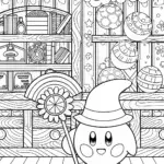 Kirby’s Whimsical Weather Workshop Coloring Page