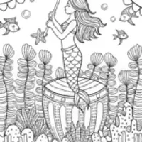 Mermaid’s Ocean Orchestra Coloring Page