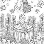 Mermaid’s Ocean Orchestra Coloring Page