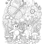 Care Bears’ Magical Garden Adventure Coloring Page