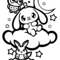 Cinnamoroll’s Starry Sky Adventure Coloring Page
