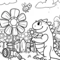 Godzilla’s Gigantic Gadget Garden Coloring Page