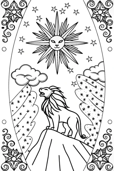 A coloring page of Solgaleo and Lunala Coloring Page