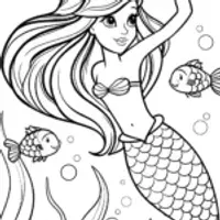 Mermaid’s Midnight Starlight Dance Coloring Page
