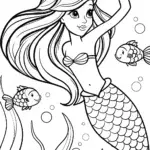 Mermaid’s Midnight Starlight Dance Coloring Page