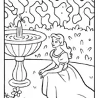 Belle’s Secret Garden Coloring Page