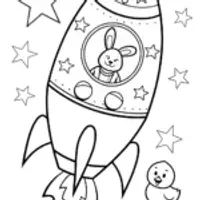 Easter Egg Space Adventure Coloring Page