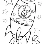 Easter Egg Space Adventure Coloring Page