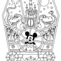 Mickey Mouse Time Travel Adventure Coloring Page