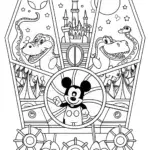 Mickey Mouse Time Travel Adventure Coloring Page