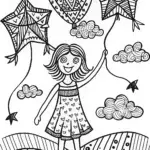 Barbie’s Dreamy Sky Adventure Coloring Page