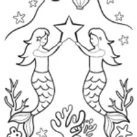 The Mermaids’ Starry Sky Festival Coloring Page