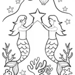 The Mermaids’ Starry Sky Festival Coloring Page
