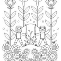 Ninja Garden Duel Coloring Page