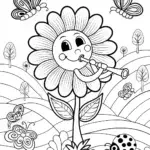 Heart Garden Melody Coloring Page
