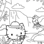 Hello Kitty’s Magical Rainforest Adventure Coloring Page