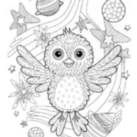 Chick’s Cosmic Dance Party Coloring Page