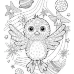Chick’s Cosmic Dance Party Coloring Page