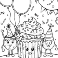 The Cuddly Cupcake Party Coloring Page