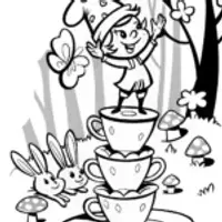 Pippin the Gnome’s Magical Tea Tower Coloring Page