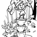 Pippin the Gnome’s Magical Tea Tower Coloring Page