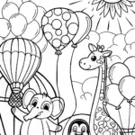 Rainbow Friends Balloon Festival Coloring Page