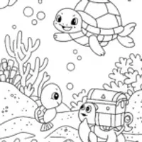 Squirtle and Lapras Underwater Adventure Coloring Page
