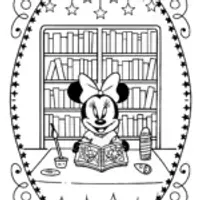 Minnie Mouse’s Enchanted Bookmark Adventure Coloring Page